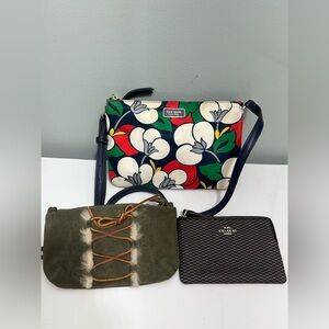 Lot of 3 Assorted Multicolor  Kate spade coach Ugg  Shoulder Bags
